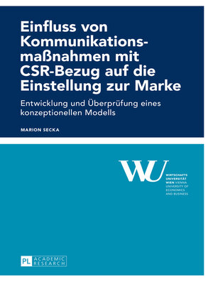 cover image of Einfluss von Kommunikationsmaßnahmen mit CSR-Bezug auf die Einstellung zur Marke
